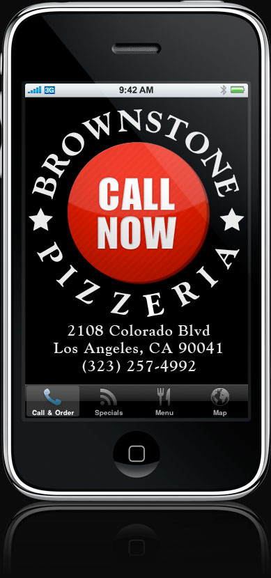Brownstone Pizzeria iPhone App, Quick-dial screen
